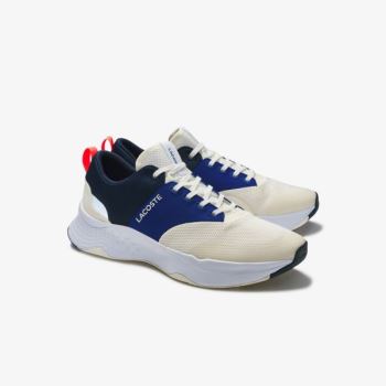 Lacoste Court-Drive Plus Textile Sneakers Pánské - Tenisky Bílé / Tmavě Blankyt | CZ-J4wKqC